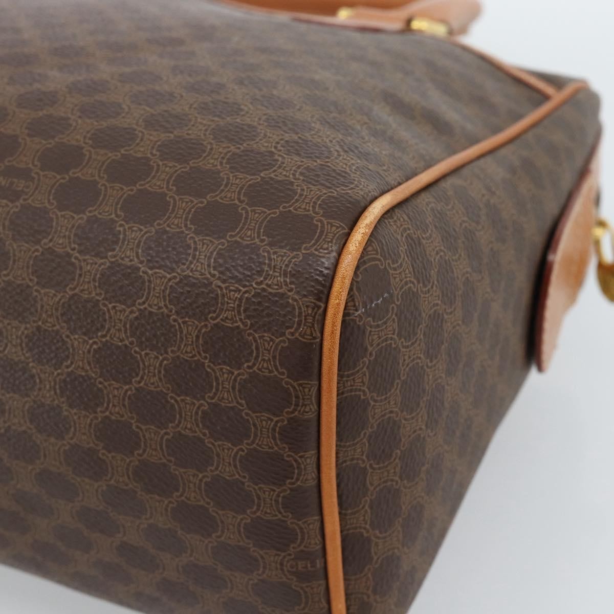 Celine Vintage Macadam Boston bag Canvas, Brown, Canvas, Handbag