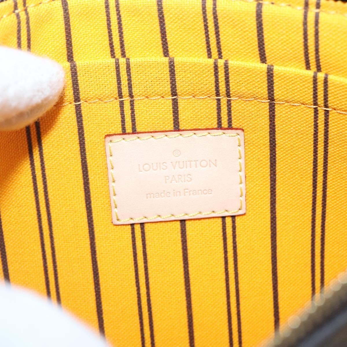 Louis Vuitton Neverfull Pochette Monogram Canvas, BROWN, CANVAS, Tote bag