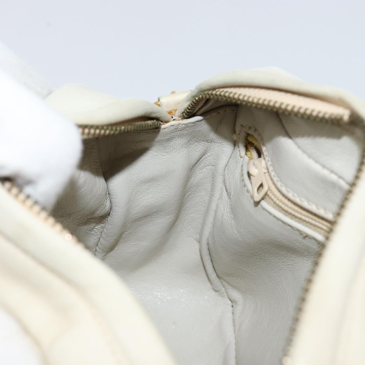 Chanel Vintage Front Pocket Camera Bag Quilted Lambskin, BEIGE, LEATHER, Shoulder bag