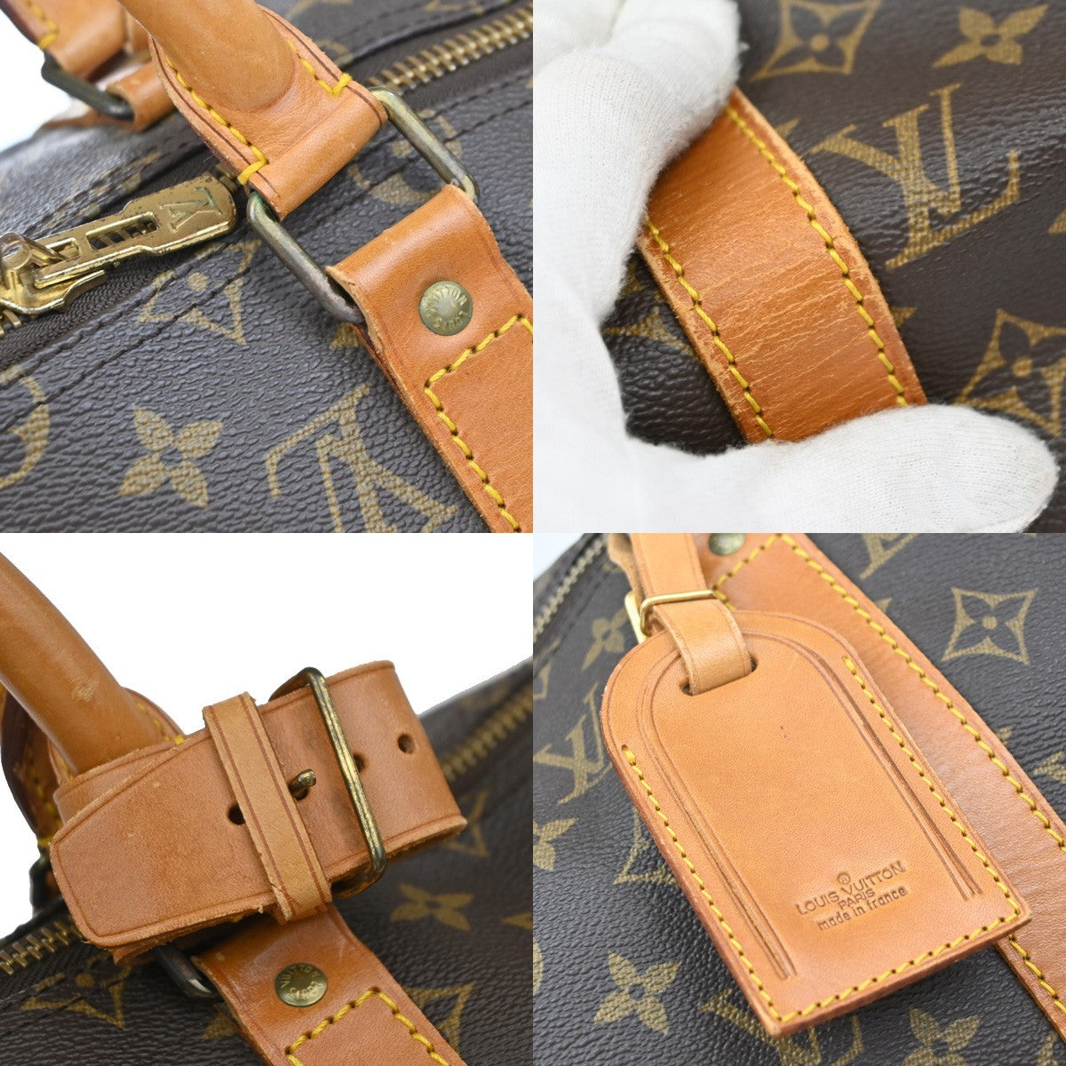 Louis Vuitton Keepall Bag Monogram Canvas, BROWN, CANVAS, Travel bag