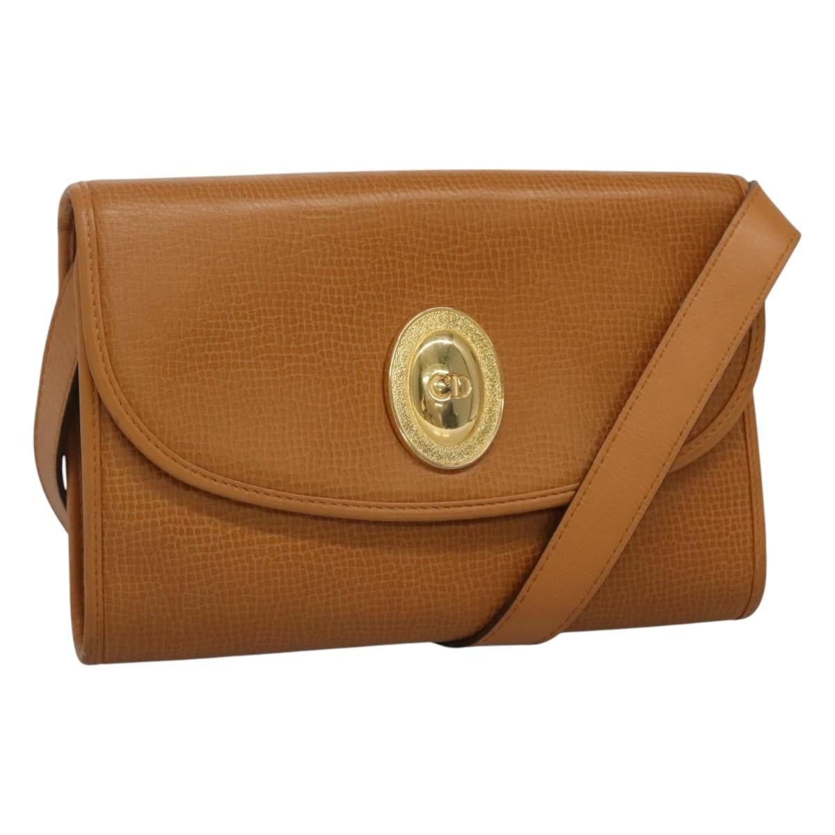 Christian Dior CD Shoulder bag Leather, BEIGE, LEATHER, Shoulder bag