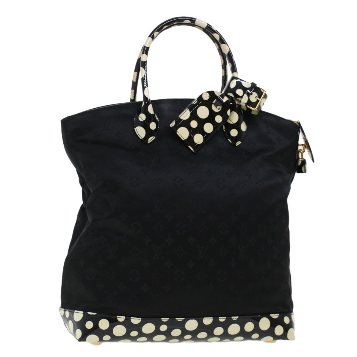 Louis Vuitton Desire Lockit Bag Kusama Infinity Dots Monogram Nylon, BLACK, NYLON, Handbag