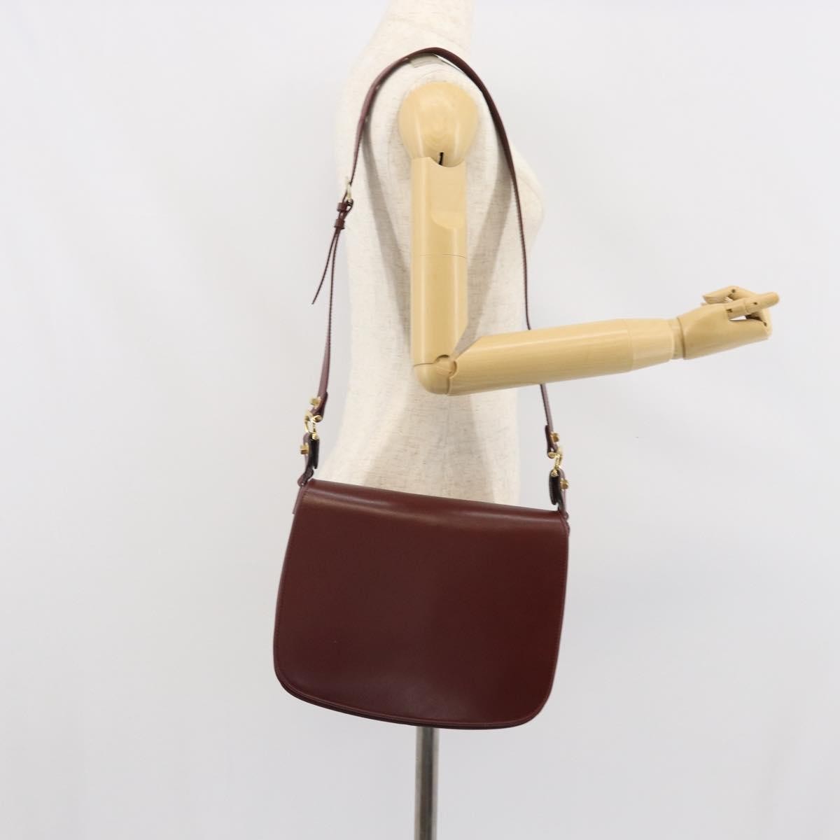 cartier Must de Cartier Shoulder Bag Leather, BURGUNDY, LEATHER, Shoulder bag