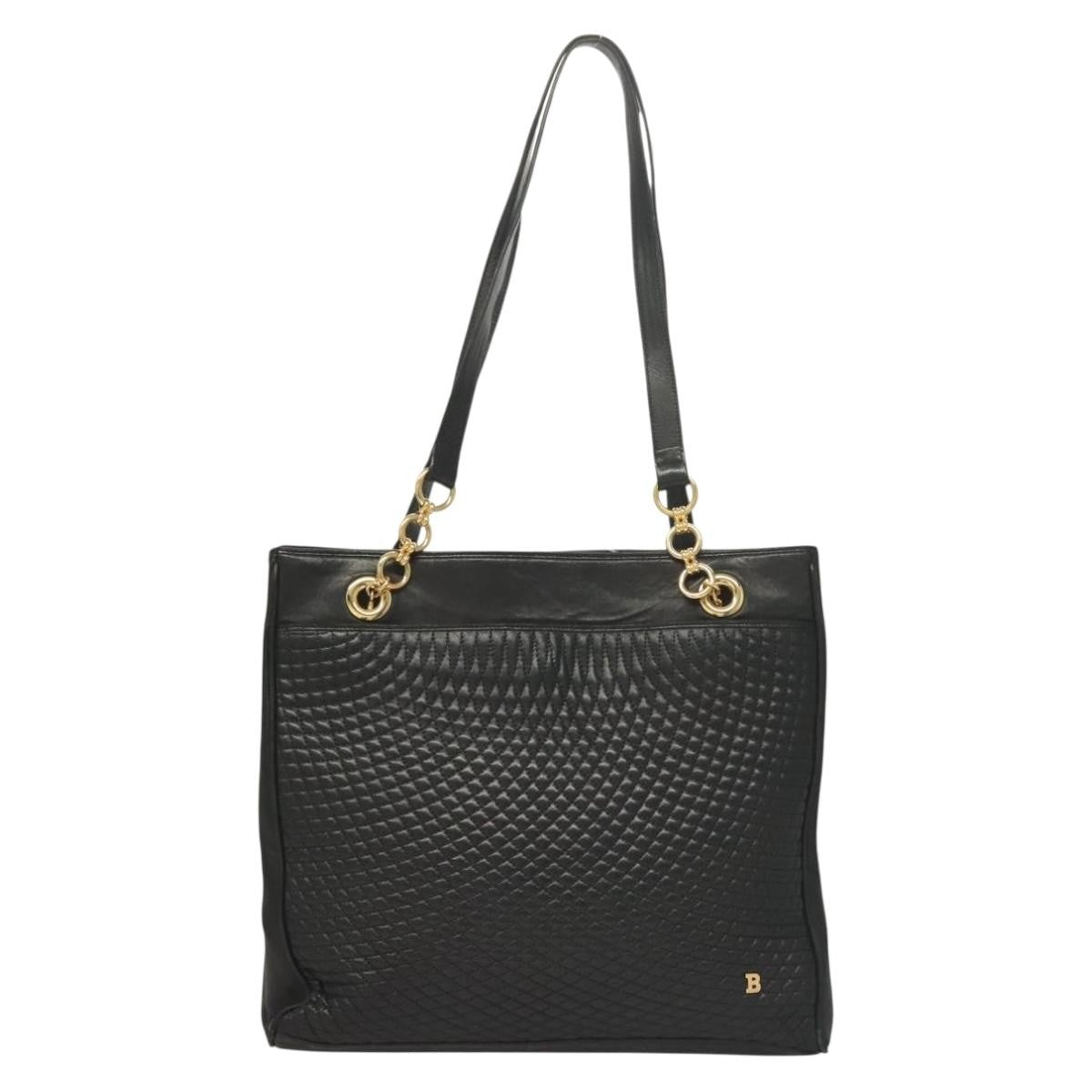 Bally Vintage Tote Bag Leather, Black, Leather, Tote Bag