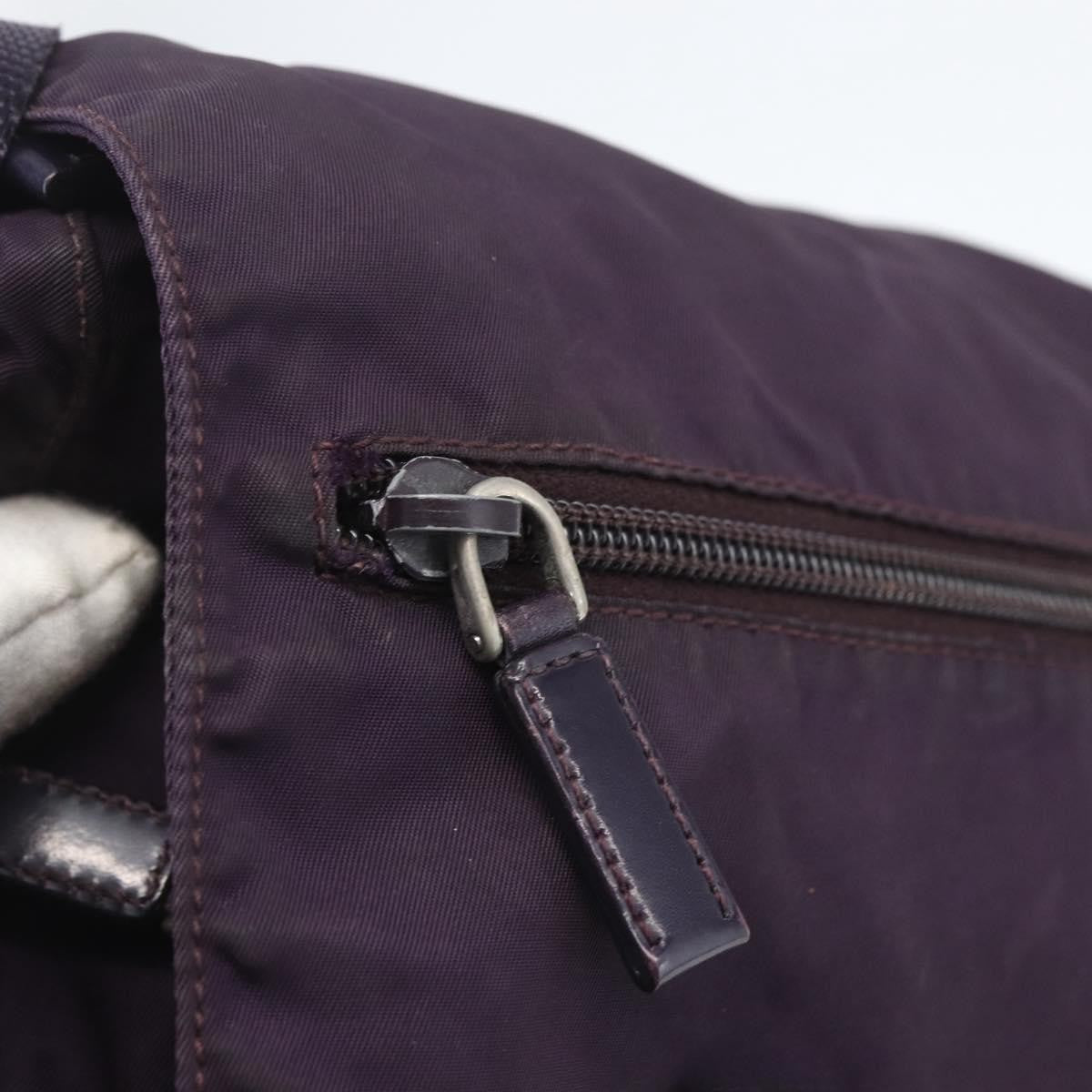 Prada Double Buckle Flap Messenger Bag Tessuto, PURPLE, NYLON, Shoulder bag