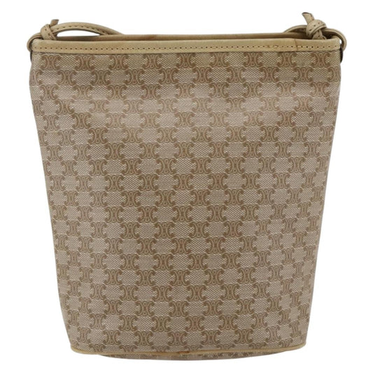 Celine Vintage Macadam Shoulder Bag Canvas, BEIGE, CANVAS, Shoulder bag