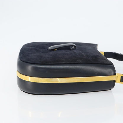 Gucci Vintage Handbag Suede, NAVY, SUEDE, Handbag