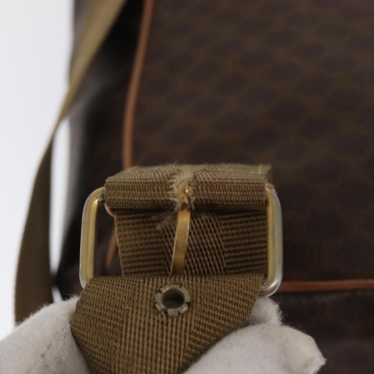 Celine Vintage Macadam Backpack Canvas and Leather, BROWN, CANVAS, Backpack