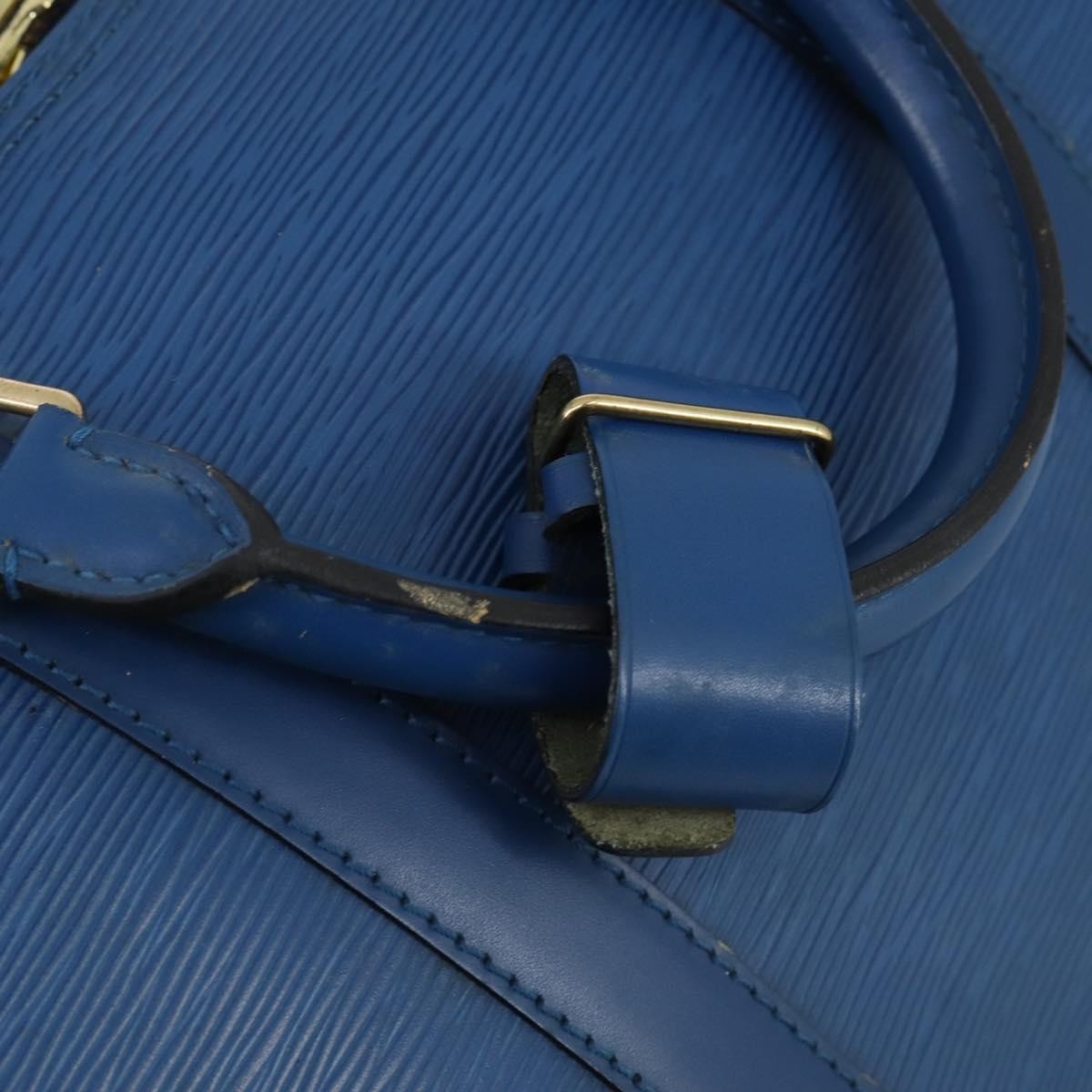 Louis Vuitton Keepall Bag Epi Leather, BLUE, LEATHER, Travel bag