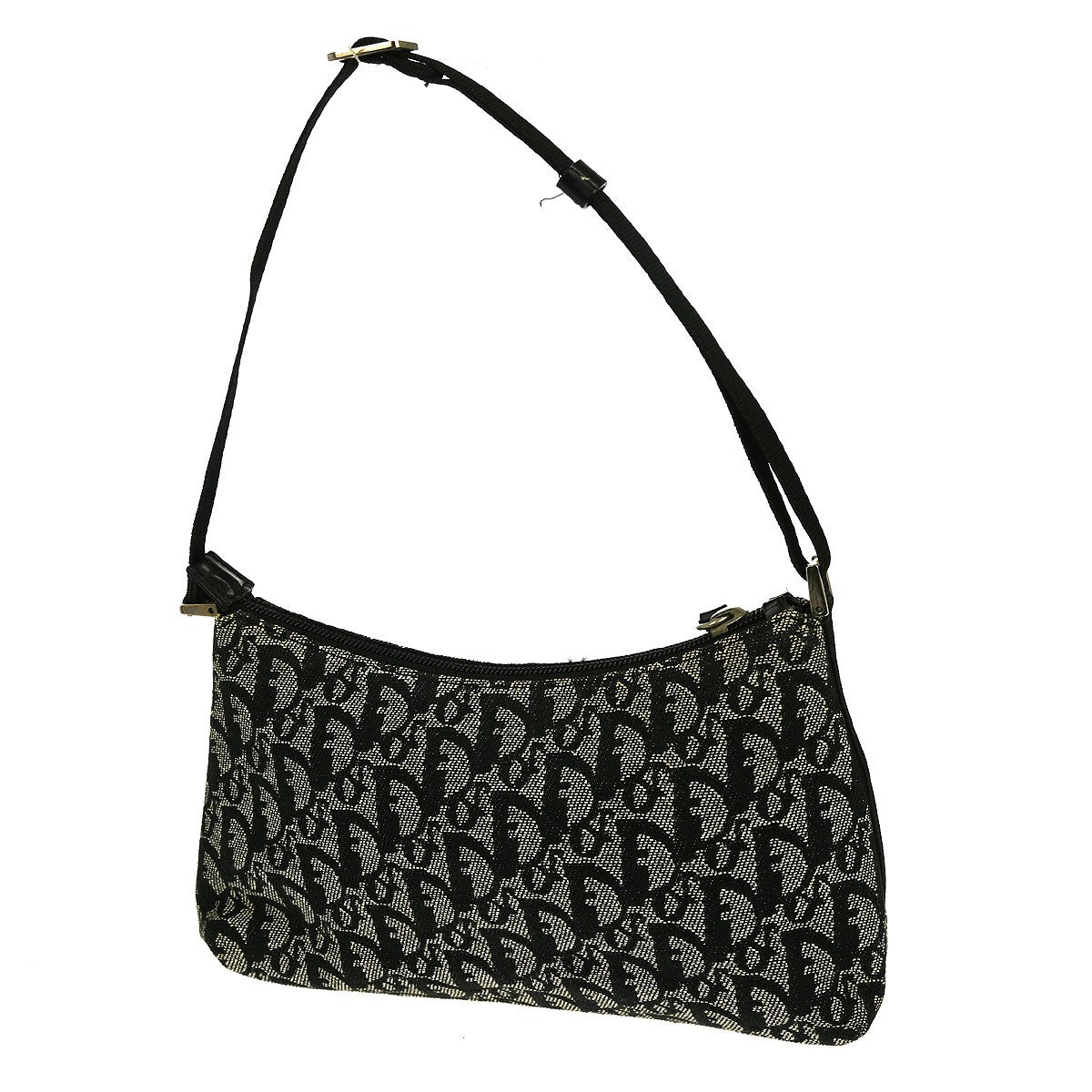 Christian Dior Vintage Trotter Handbag Canvas, BLACK, CANVAS, Handbag