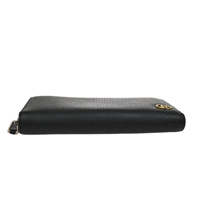 Gucci GG Marmont Zip Around Wallet Leather, BLACK, LEATHER, Wallets