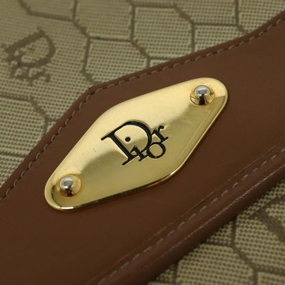 Christian Dior Vintage Honeycomb chain Canvas, BEIGE, CANVAS, Handbag
