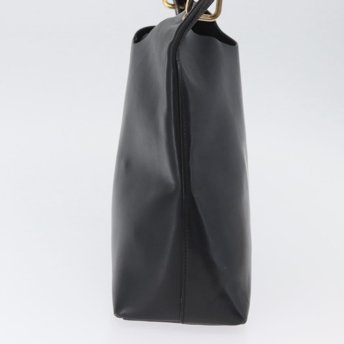 Gucci Vintage Bamboo Hobo Leather, BLACK, LEATHER, Tote bag