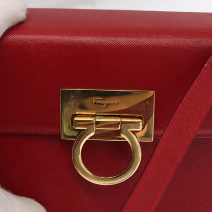 Salvatore Ferragamo Gancini handbag Leather, RED, LEATHER, Handbag