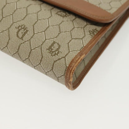 Christian Dior Vintage Honeycomb chain Canvas, BEIGE, CANVAS, Handbag