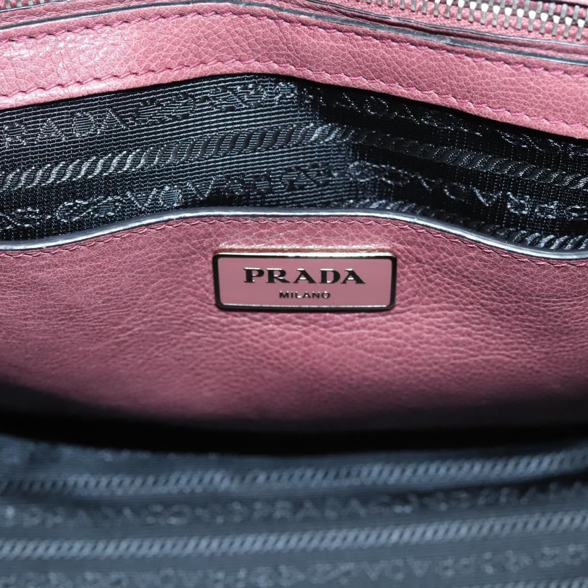 Prada Twin Pocket Convertible Tote Cervo Leather, PINK, LEATHER, Handbag