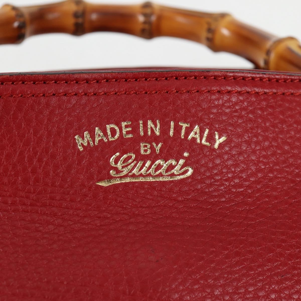Gucci Bamboo Shopper Tote Leather, RED, LEATHER, Tote bag
