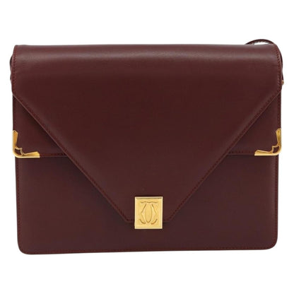 cartier Must de Cartier Shoulder Bag Leather, BURGUNDY, LEATHER, Shoulder bag