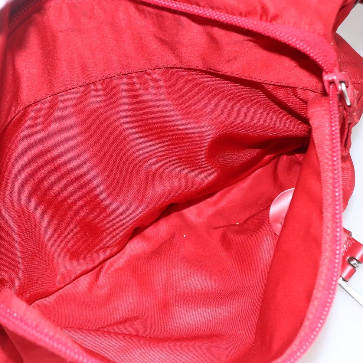 Prada Zip Buckle Messenger Bag Tessuto, Red, Nylon, Shoulder Bag