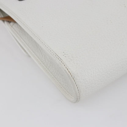 Christian Dior Vintage CD Logo Shoulder Bag Leather, WHITE, LEATHER, Shoulder bag