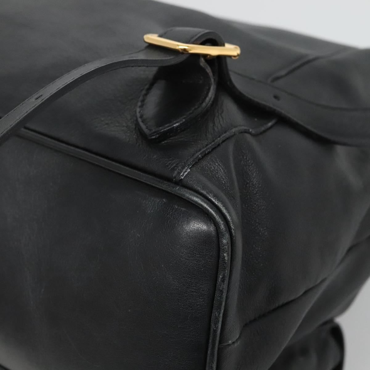 Gucci Vintage Bamboo Backpack Leather, BLACK, LEATHER, Backpack