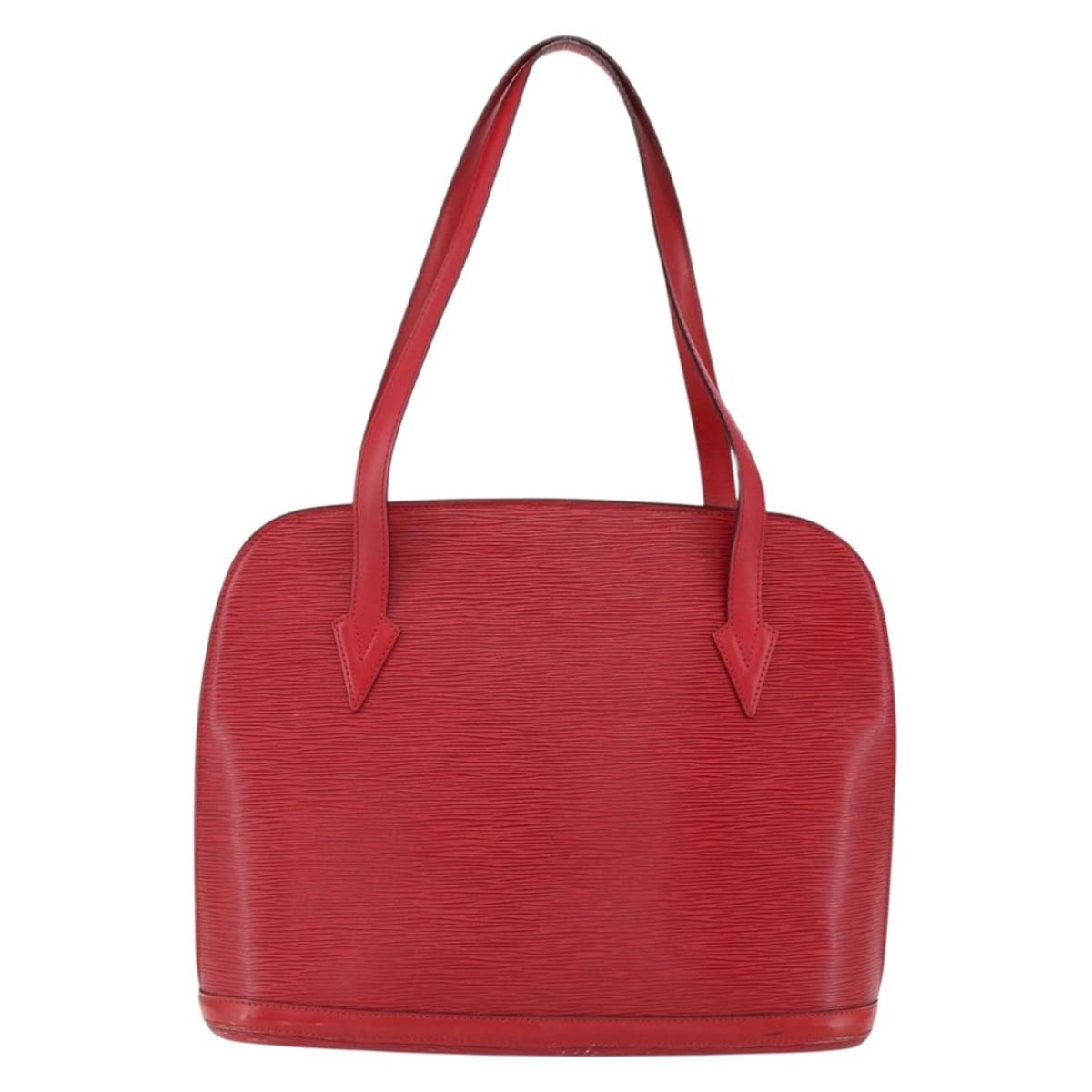 Louis Vuitton Lussac Handbag Epi Leather, RED, LEATHER, Shoulder bag