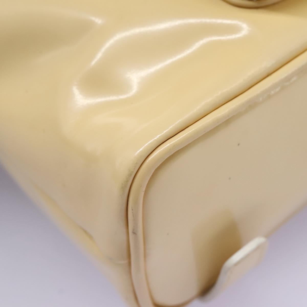 Gucci Vintage Bamboo Backpack Patent, Beige, Patent Leather, Backpack