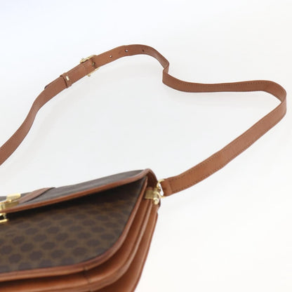 Celine Vintage Macadam Shoulder Bag Canvas and Leather, BROWN, CANVAS, Shoulder bag