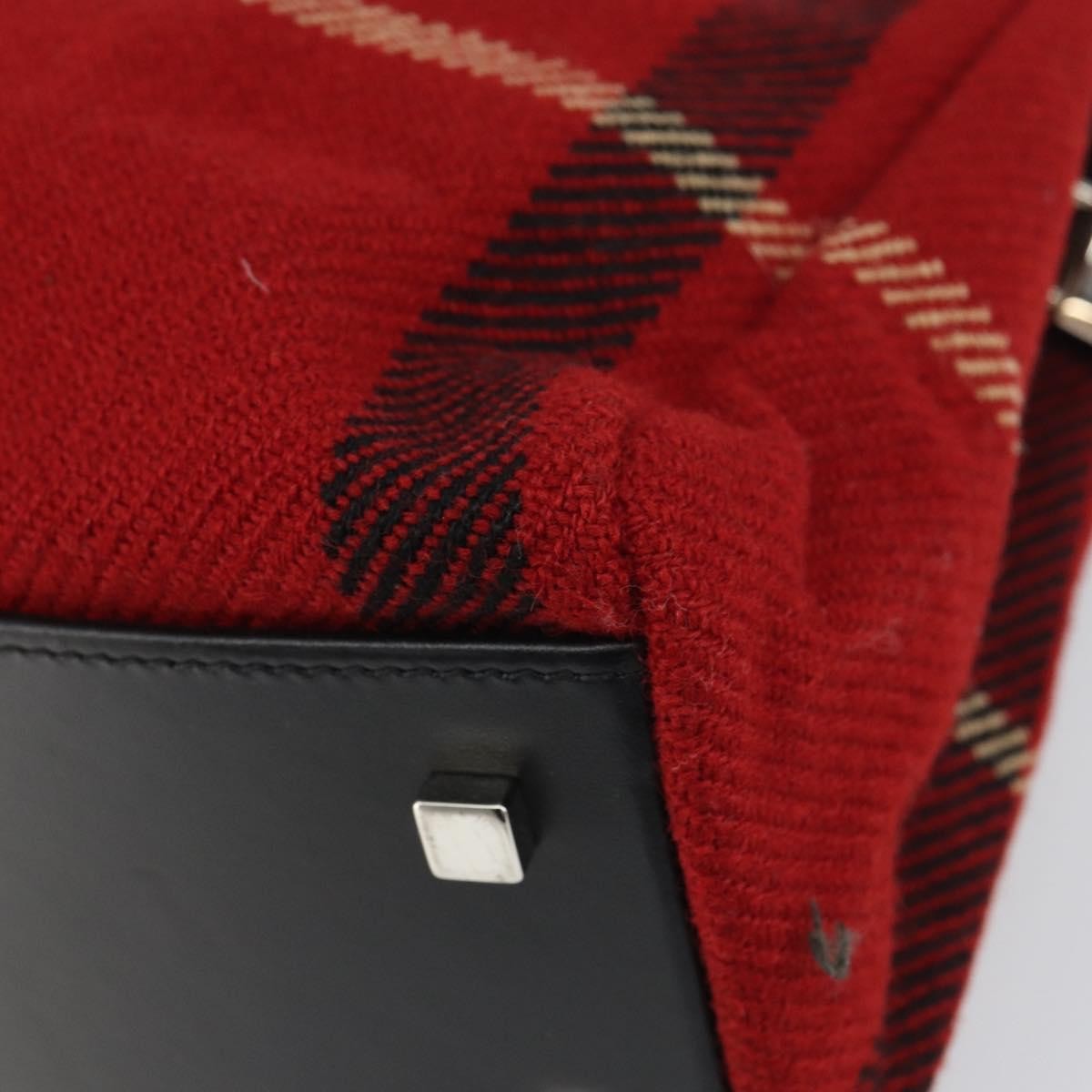 Burberry Nova Check Handbag Wool, RED, WOOL, Handbag