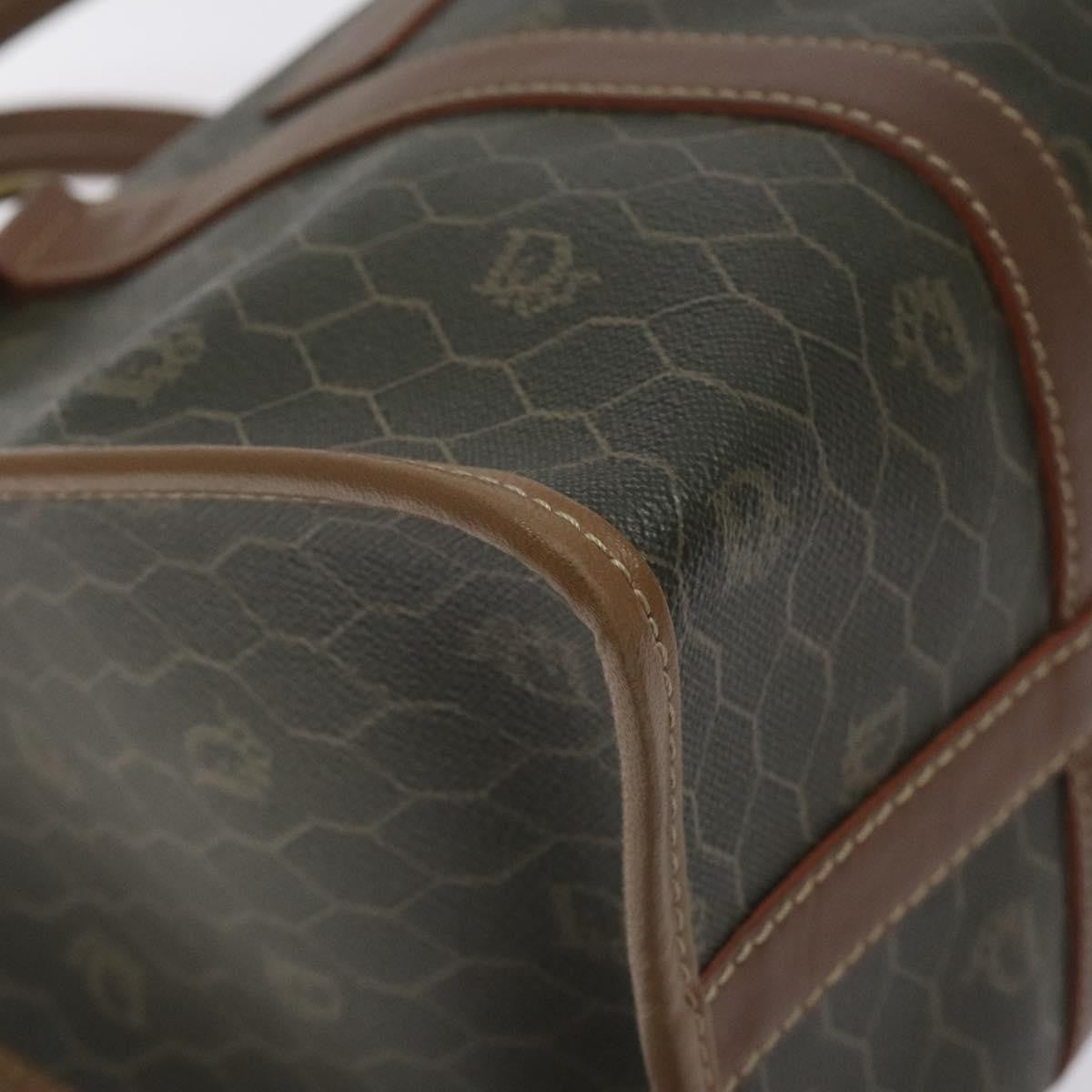 Christian Dior Vintage Honeycomb Handbag Canvas Leather, BLACK, CANVAS, Handbag