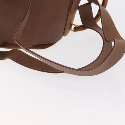 Gucci Vintage Bamboo Backpack Suede, BROWN, SUEDE, Backpack