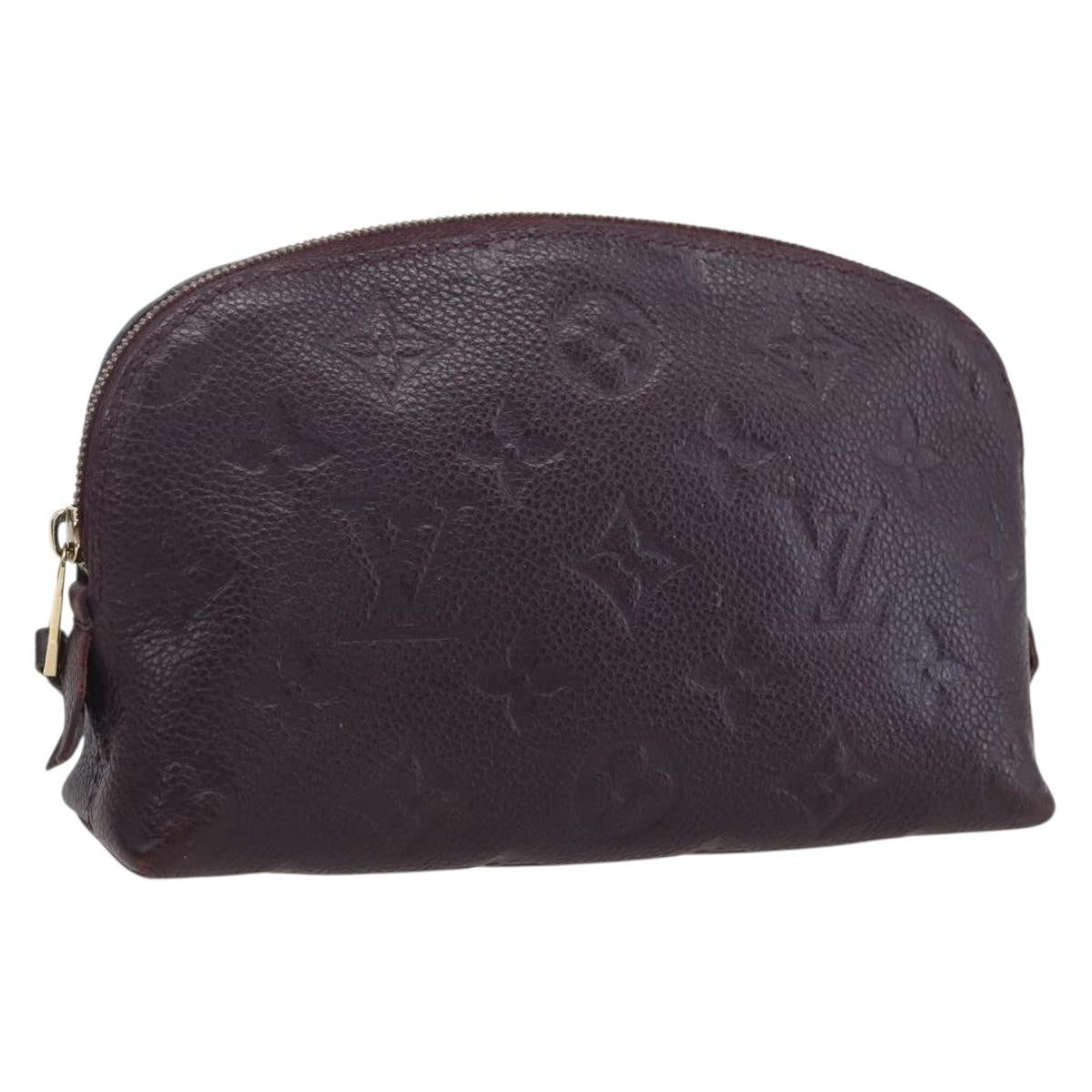 Louis Vuitton Cosmetic Pouch Monogram Empreinte Leather, BURGUNDY, LEATHER, Clutche & pouche