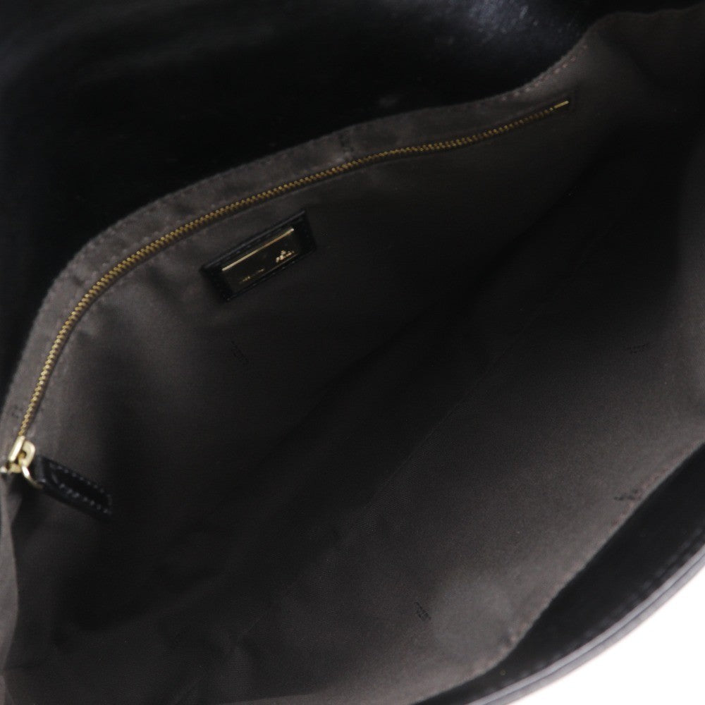 Fendi Maxi Baguette Chain Shoulder Bag Leather, BLACK, LEATHER, Tote bag