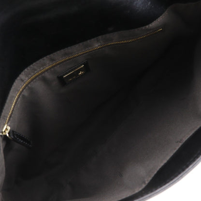 Fendi Maxi Baguette Chain Shoulder Bag Leather, BLACK, LEATHER, Tote bag