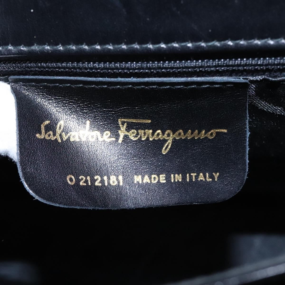 Salvatore Ferragamo Gancini Convertible Top Handle Bag Leather, BLACK, LEATHER, Handbag