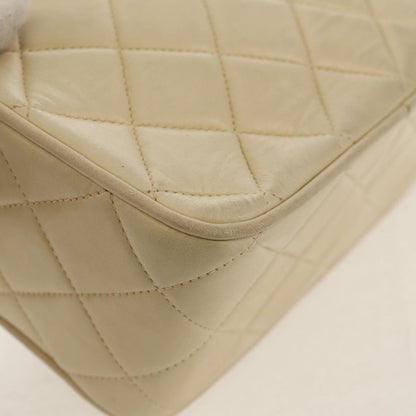 Chanel Chain Flap Shoulder Bag Quilted Lambskin, BEIGE, LEATHER, Shoulder bag