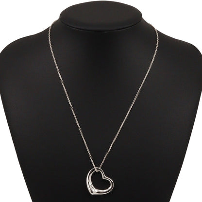 Tiffany & Co. Elsa Peretti Open Heart Pendant Necklace Sterling Silver, SILVER, SILVER, Necklace