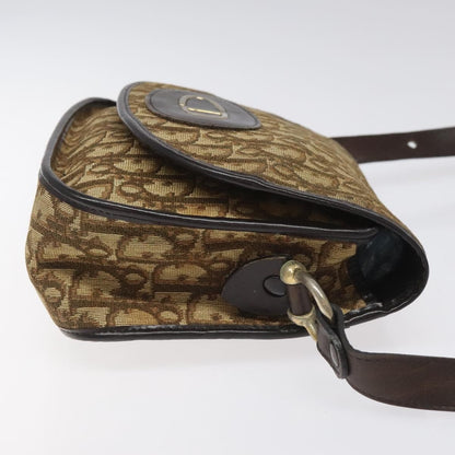 Christian Dior Vintage Trotter Flap Shoulder Bag Canvas, BROWN, CANVAS, Shoulder bag
