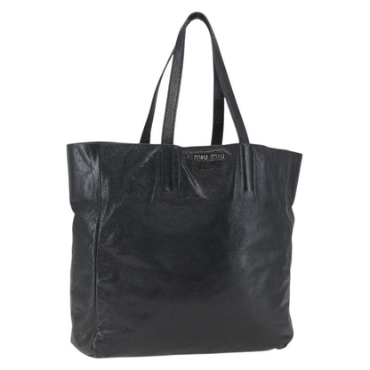 Miu Miu Vintage Tote bag Leather, BLACK, LEATHER, Tote bag