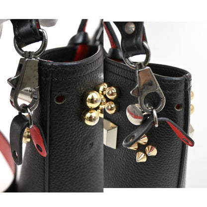 Christian Louboutin Cabata Empire Tote Studded Leather, BLACK, LEATHER, Handbag