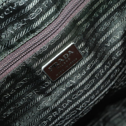 Prada Bowler Bag Canvas with Leather, BROWN, CANVAS, Travel bag