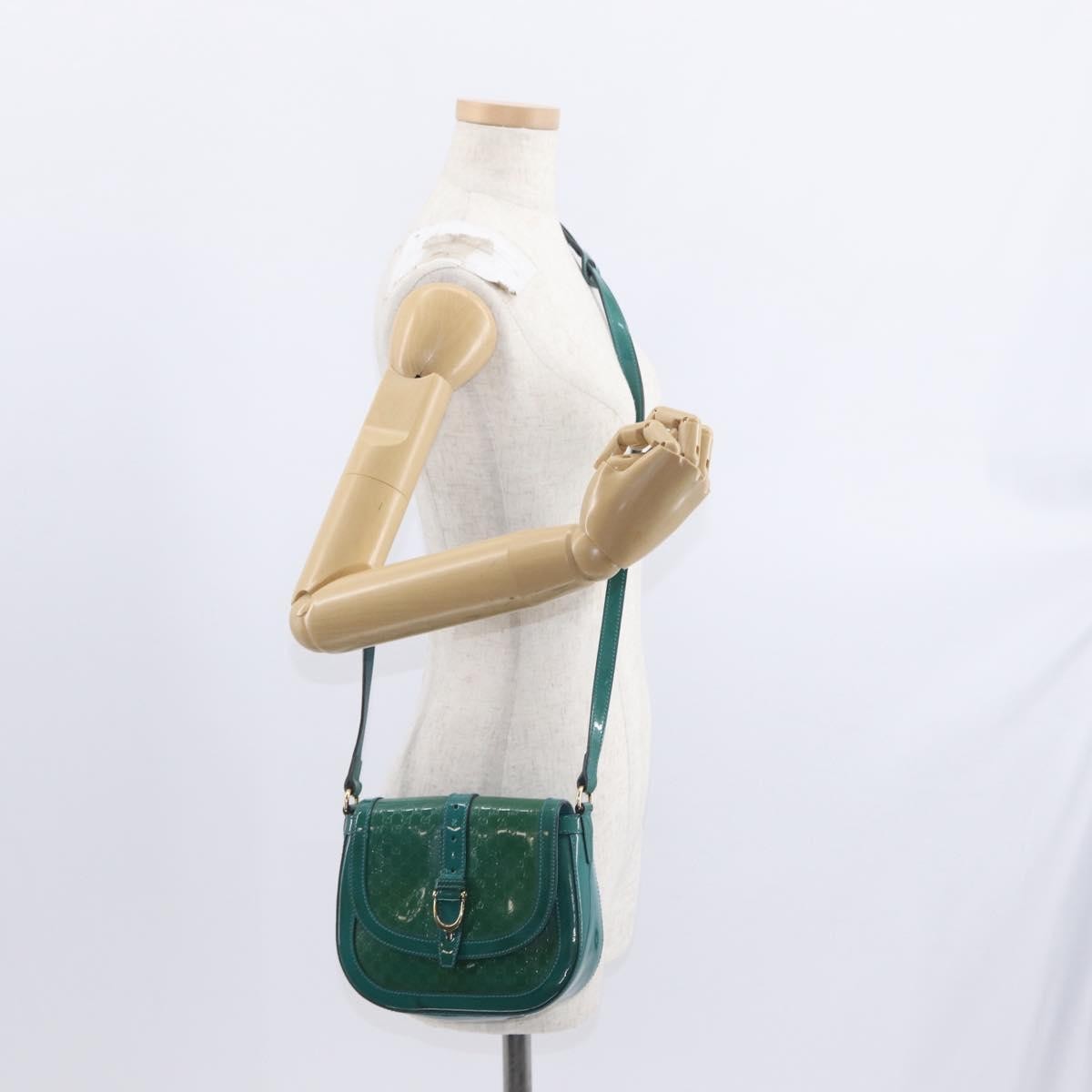 Gucci Vintage Flap Shoulder Bag Patent Leather, TURQUOISE, PATENT_LEATHER, Shoulder bag