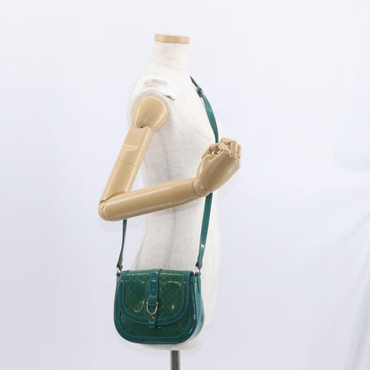 Gucci Vintage Flap Shoulder Bag Patent Leather, TURQUOISE, PATENT_LEATHER, Shoulder bag