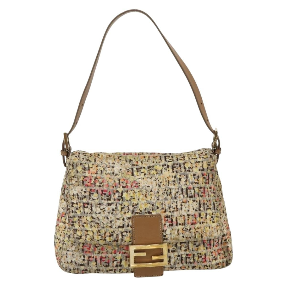 Fendi Mamma Baguette Zucca canvas, Beige, Canvas, Shoulder Bag