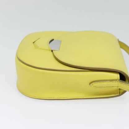 Celine Trotteur Crossbody Bag Grainy Leather, YELLOW, LEATHER, Crossbody bag