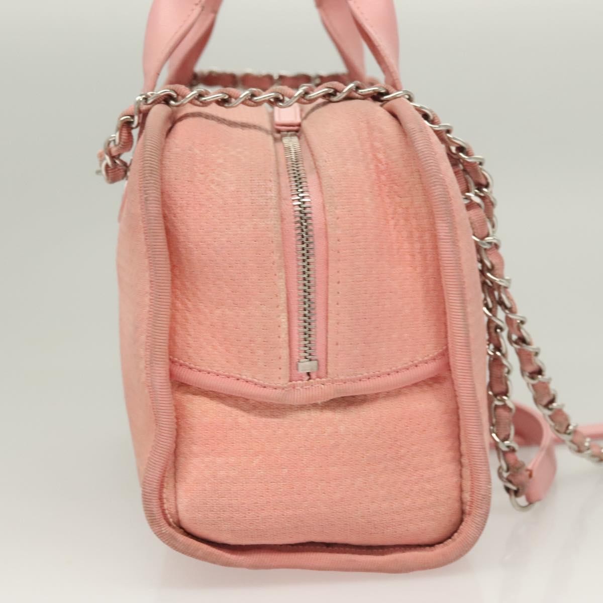 Chanel Deauville Tote Canvas, PINK, CANVAS, Handbag