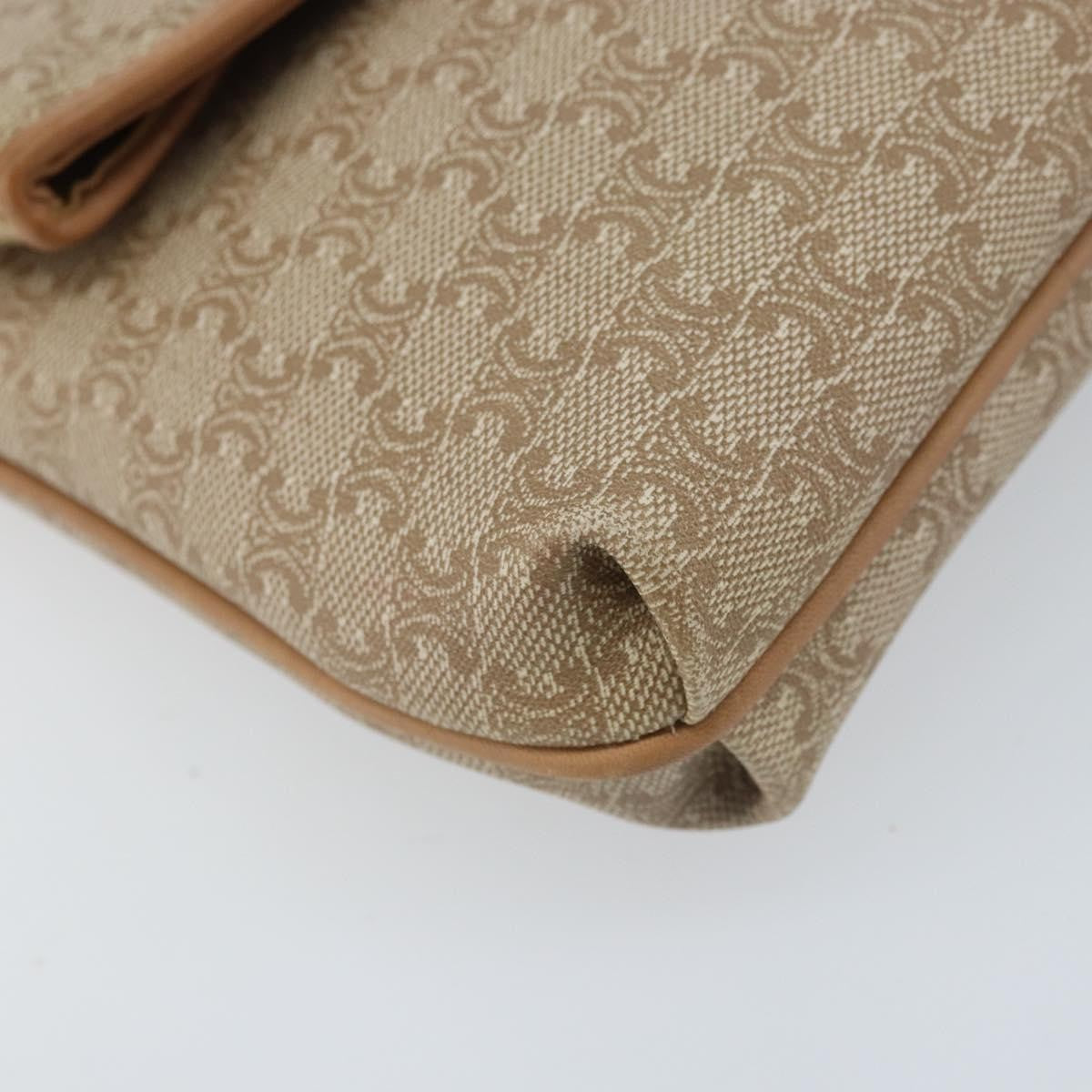 Celine C Macadam Pouch Canvas, Beige, PVC, Clutch