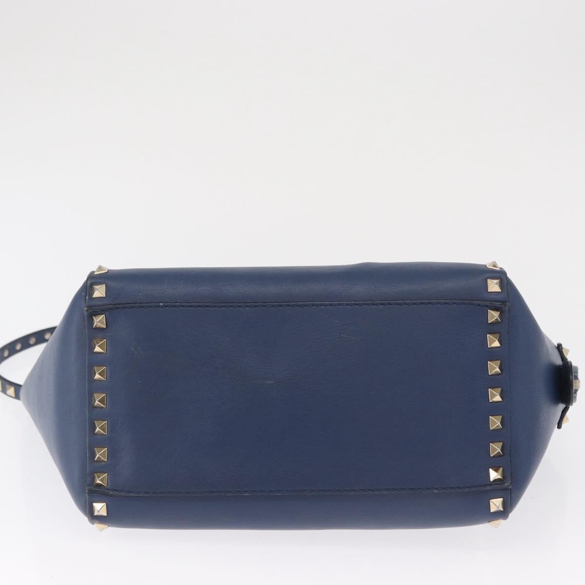 Valentino Garavani Rockstud Tote Rigid Leather, BLUE, LEATHER, Handbag