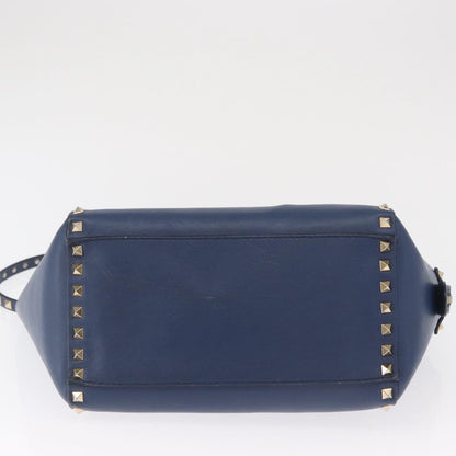 Valentino Garavani Rockstud Tote Rigid Leather, BLUE, LEATHER, Handbag