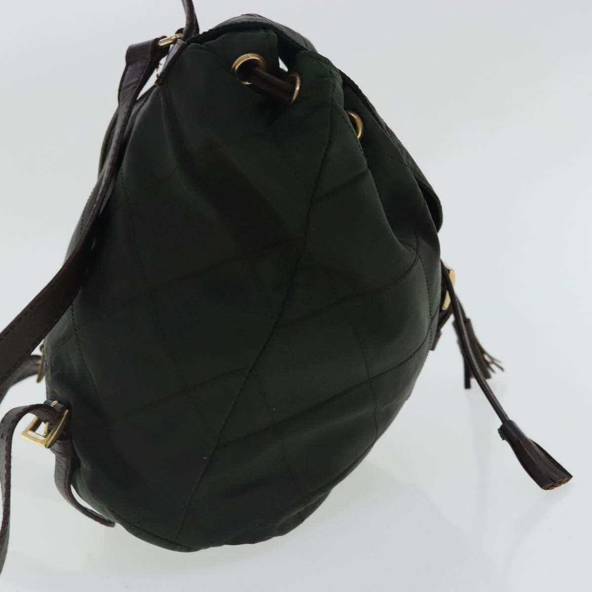 Prada Buckle Backpack Quilted Tessuto, GREEN, NYLON, Backpack